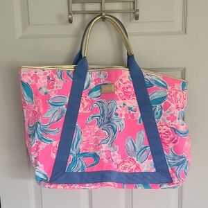 Lilly Pulitzer Floral Pink and Blue Tote Bag